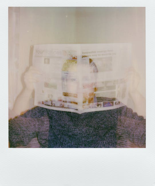 Artistic double exposure of a person reading a newspaper, creating a unique blend of imagery.